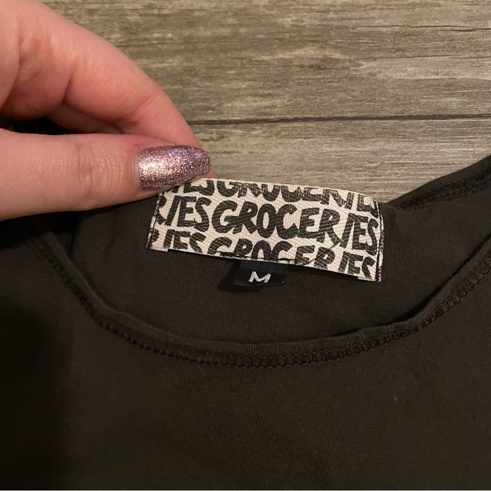 Brown Olive Green Groceries Tank Top - Picture 6 of 6